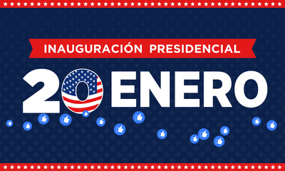 Inauguración Presidencial Estados Unidos - Ceremonia Asunción Presidente 20 enero 2021 español - obrazy, fototapety, plakaty