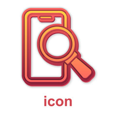 Gold Phone repair service icon isolated on white background. Adjusting, service, setting, maintenance, repair, fixing. Vector.