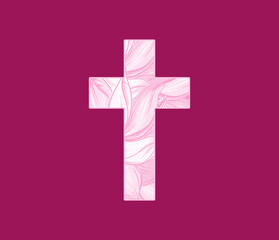 Christian Cross in pink