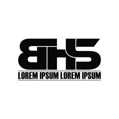 BHS letter monogram logo design vector