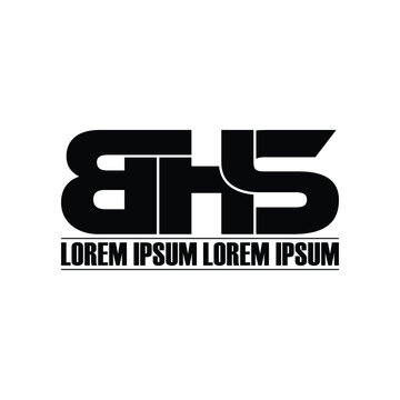BHS letter monogram logo design vector