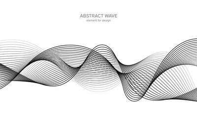 Abstract wave element for design. Digital frequency track equalizer. Stylized line art background.