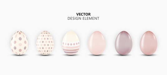Easter Egg Design Element Collection Set on Light Background. Vector Illustration EPS10