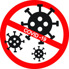 Stop Coronavirus Isolated Covid-19 Symbol icon vector