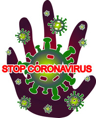 Coronavirus icon, No coronavirus, Stop COVID-19 Symbol vector