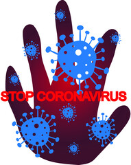 Hand Stop Covid-19 Coronavirus Icon Symbol vector