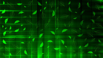 Obraz premium Modern green background with leaves design