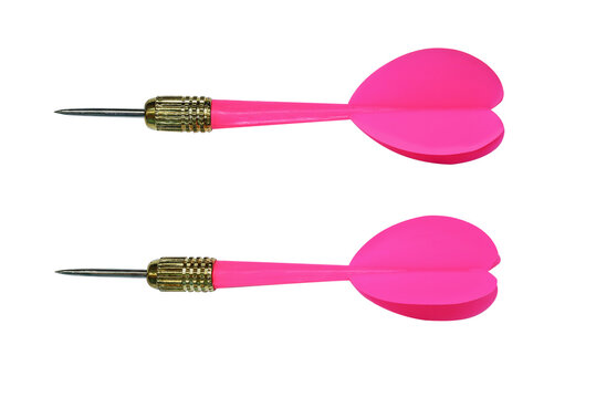 Close-up Of Pink Darts Against White Background