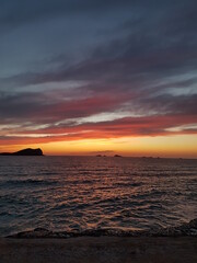 Sunset colous reflected on water.