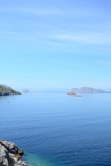 Vista sob as ilhas gregas