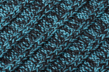 melange background. Knitted textured background of woolen threads of different colors and patterns