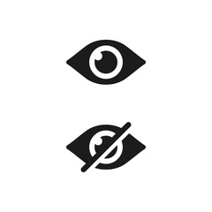 Eye and no view icon vector illustration
