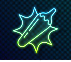 Glowing neon line Hot chili pepper pod icon isolated on black background. Design for grocery, culinary products, seasoning and spice package, cooking book. Vector.