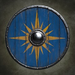 Viking shield. 3d illustration