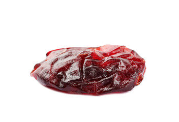 Dried cranberry isolated on white. Healthy snack