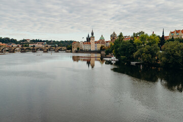 Obraz premium Vltava river in Prague. Vltava is the longest river within the Czech Republic.