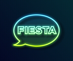 Glowing neon line Fiesta icon isolated on black background. Vector.
