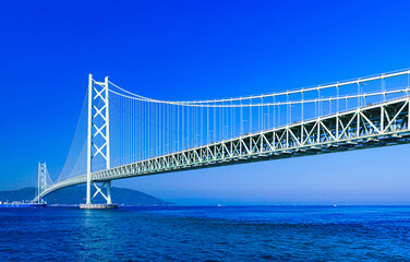 Akashi Kaikyo bridge in Kobe Japan