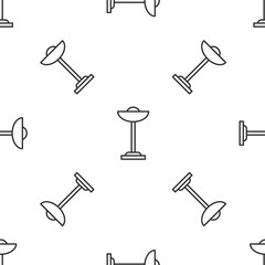Grey line Floor lamp icon isolated seamless pattern on white background. Vector.