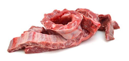 Raw Pork Ribs Isolated On White Background
