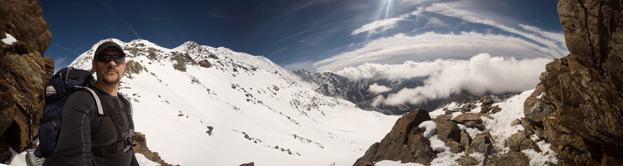 Mont Blanc - panorama z lodowca - obrazy, fototapety, plakaty