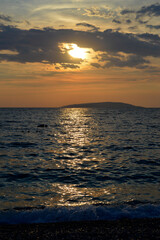 sunset over the sea, Croatia, Brist