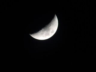 Beautiful waxing crescent moon