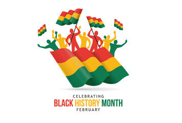 Fototapeta premium Black history month celebrate. vector illustration design graphic Black history month