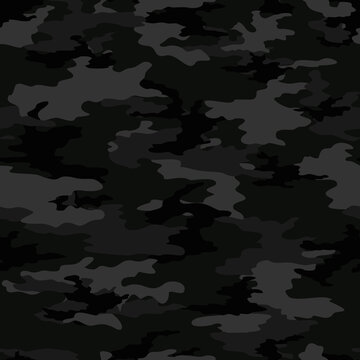 
Camouflage vector black background army night design seamless pattern
