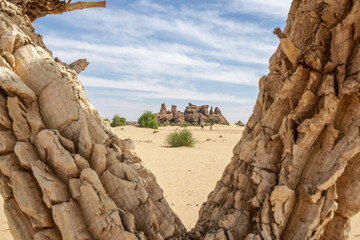 The isolated ennedi geological formations, Chad, Africa	