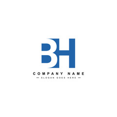 BH Minimal Logo - Vector Logo Template for Initial Letter B and H