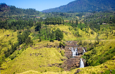 The St Clair's Falls, waterfall on the River Kotmale, near Talawakele, Sri Lanka.