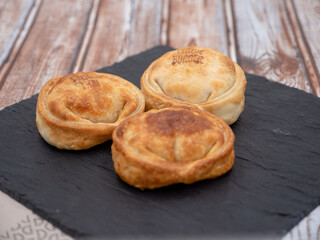 vegan pasties of different flavors