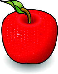 A shiny red apple.
