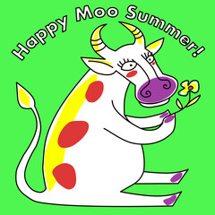 Chinese New Year 2021 cartoon symbol bull Zodiac on green background 