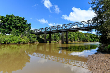 Fototapeta na wymiar Wilson river lismore bruxner highway bridge over river