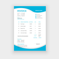 modern invoice template, minimal business invoice template vector format