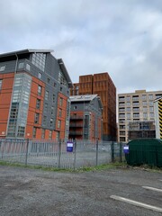 Obraz premium Modern architecture and landmark buildings in Manchester City centre. 