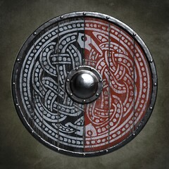 Viking shield. 3d illustration