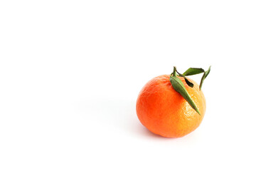 Bright tangerine on a clean background. Citrus. Mandarin on white background