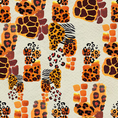 Animal mix print seamless pattern. Abstract background © lolya1988