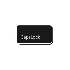 CapsLock key icon. Clipart image isolated on white background. Vector illustration.