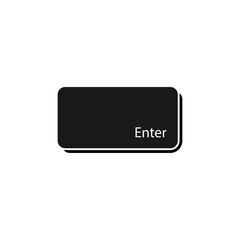 Enter key icon. Clipart image isolated on white background. Vector illustration.