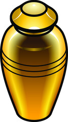 A golden memorial / funereal urn.