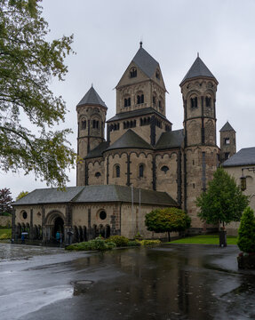Romanesque Maria Laach Monastery, Lake Laach in Germany
