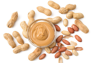 Erdnussbutter und Erdnüsse