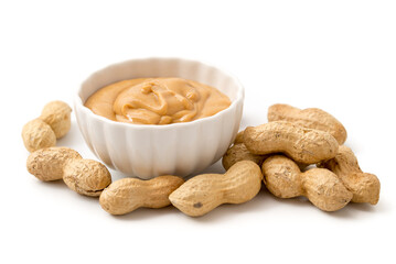 Erdnussbutter und Erdnüsse