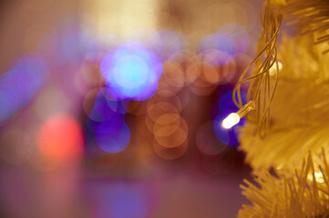 Christmas colorful lights on background