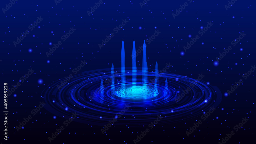 Poster abstract futuristic hologram high tech digital background . user interface virtual presentation vect