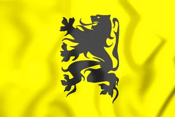 Fototapeten 3D Flag of Flemish Movement. 3D Illustration. © YuI